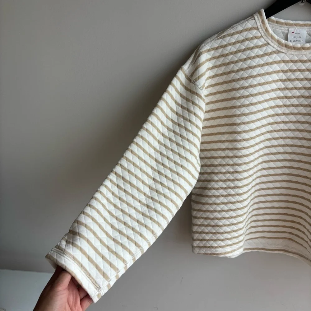 NWOT J. Crew Reversible quilted pullover, Size S